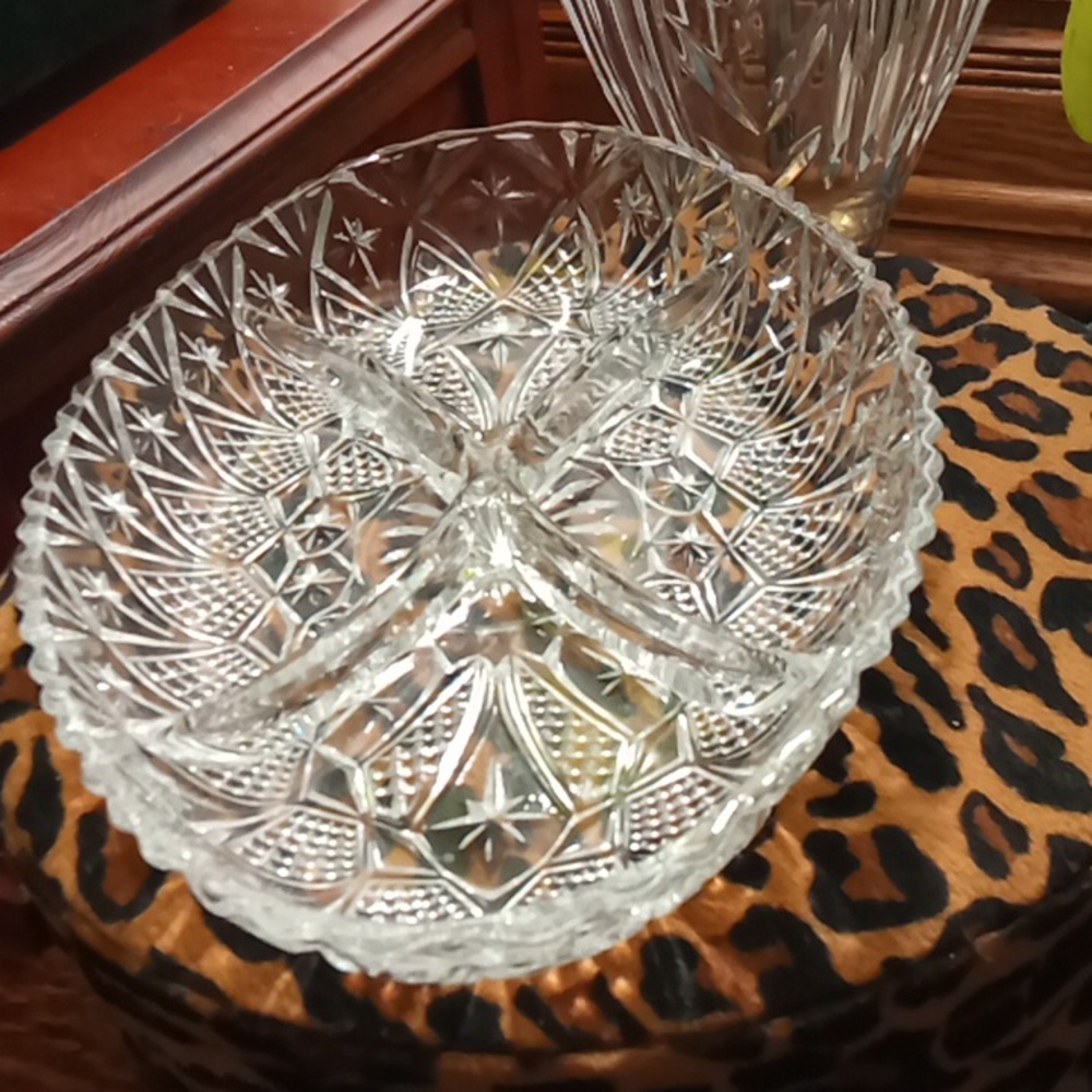 Crystal  fancy serving dish plate fancy tableware.